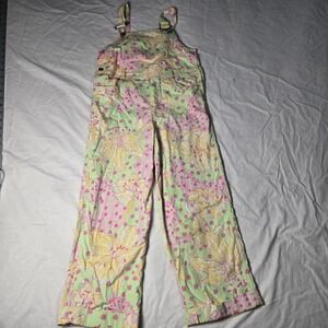 Lily Pultizer Overalls Girls Size 6x Horse Light Dirt‎ Stain Knee Shown In Pics